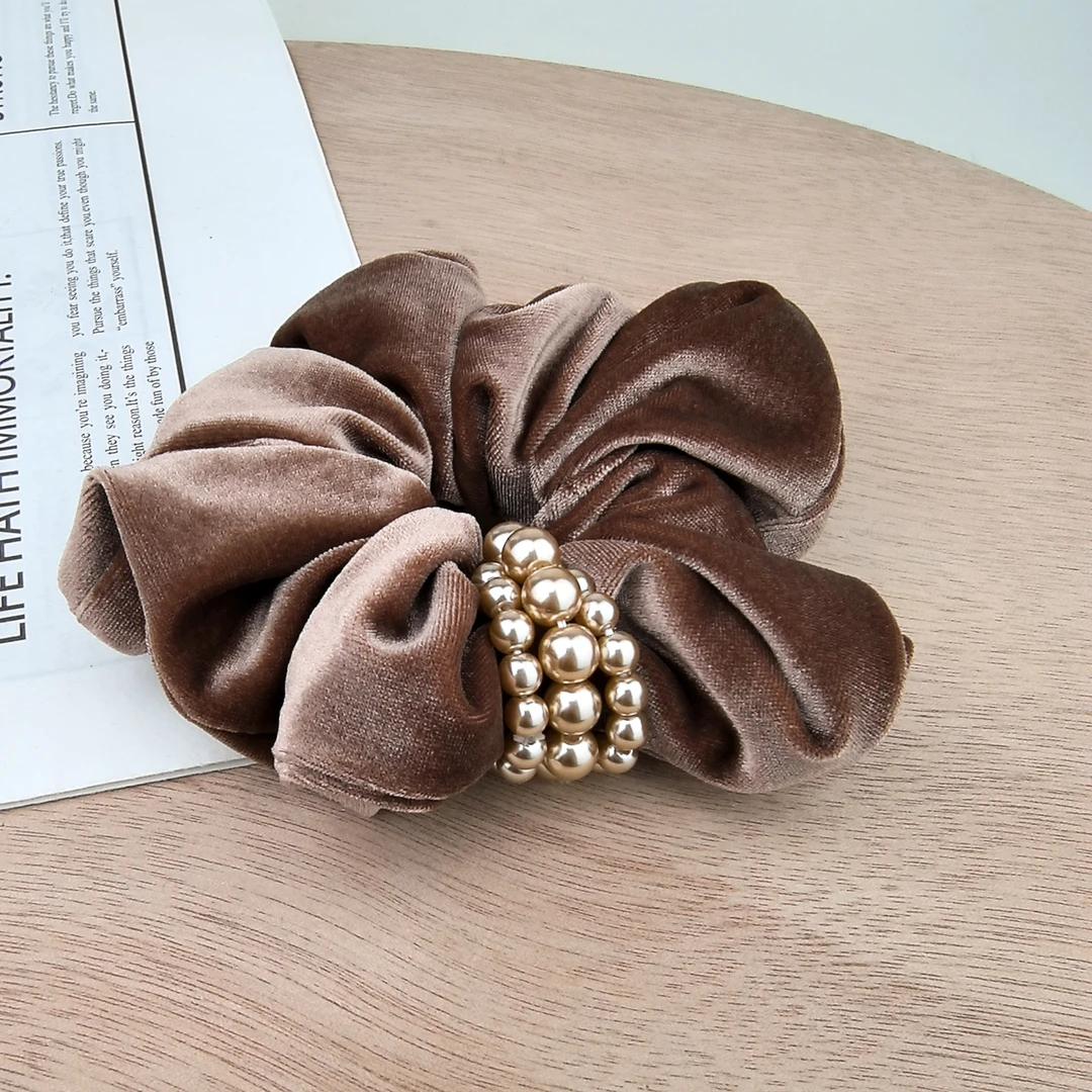 【FL030】秋冬串珠氛围感丝绒发圈