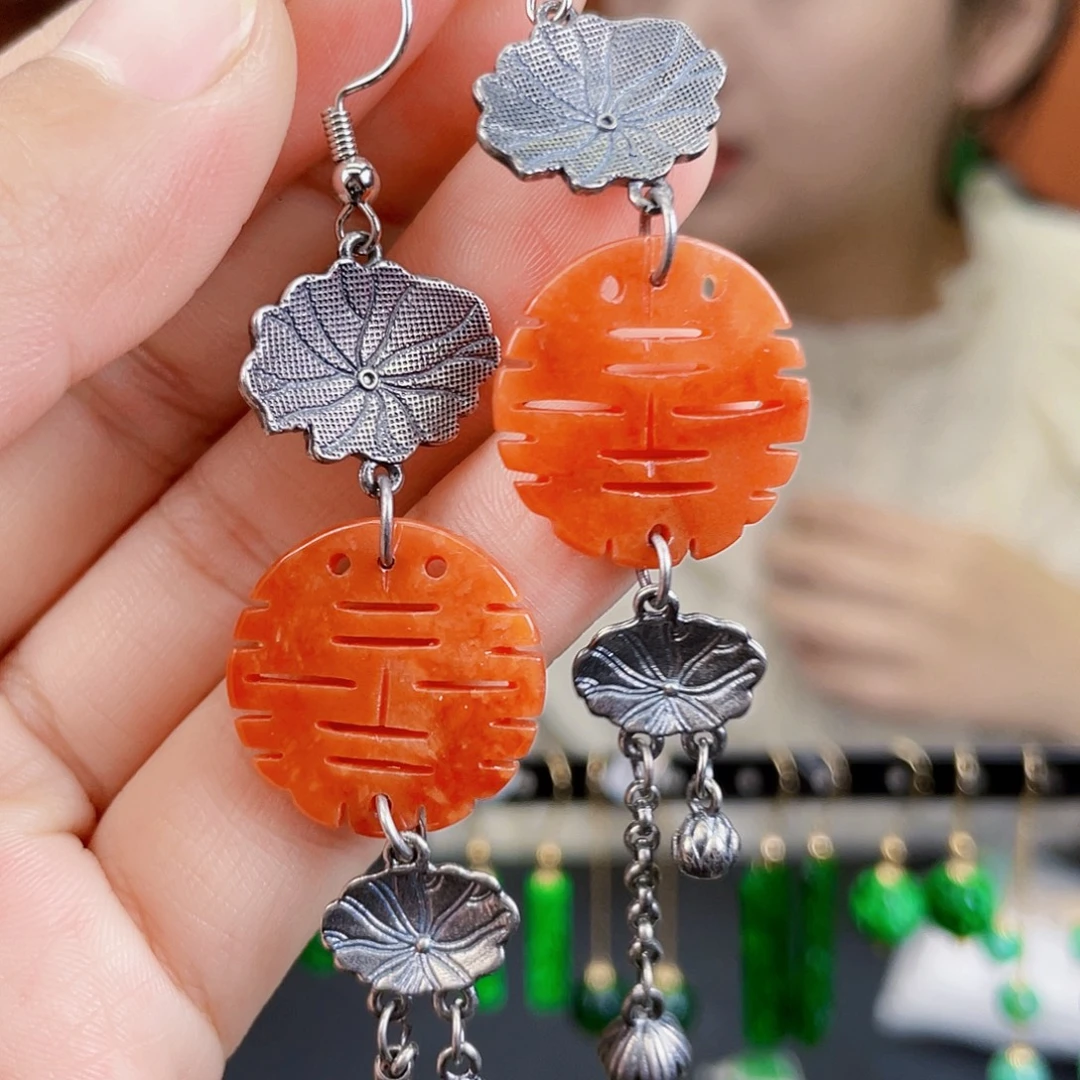 翡翠未镶嵌耳饰饰品