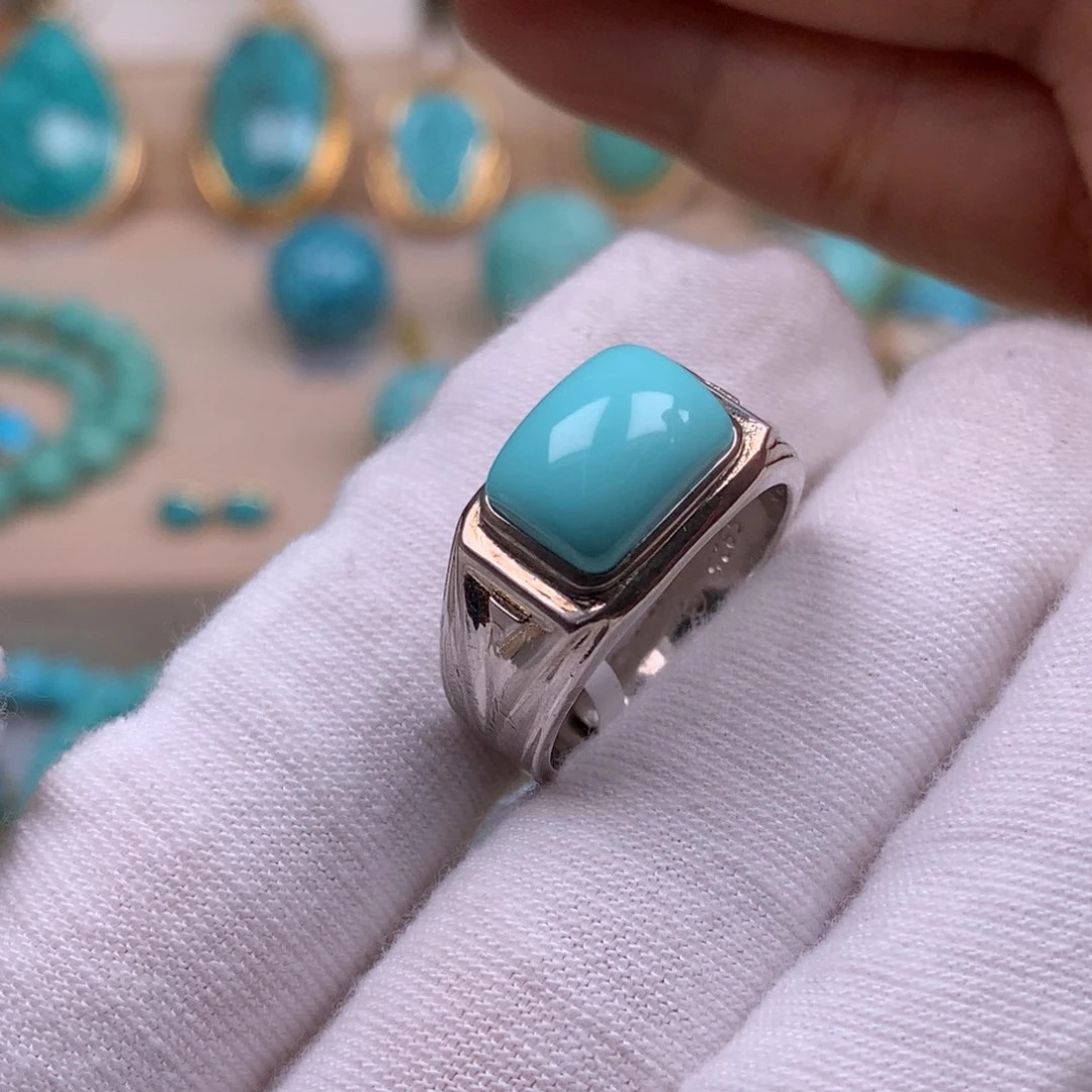 绿松石银S925镶嵌珠宝奇石