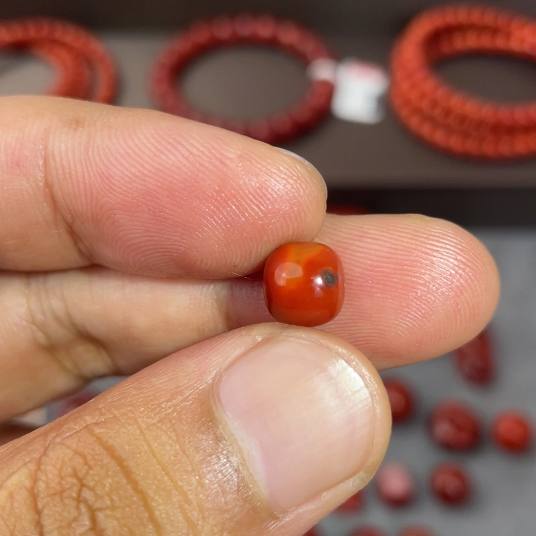 南红玛瑙包浆8mm老型合金