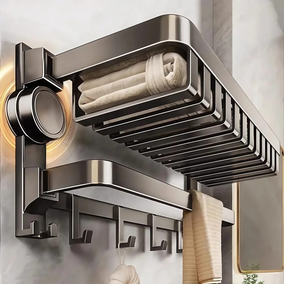 豫之曙吸盘毛巾架卫生间浴室置物架洗手间卫浴收纳免打孔浴巾架