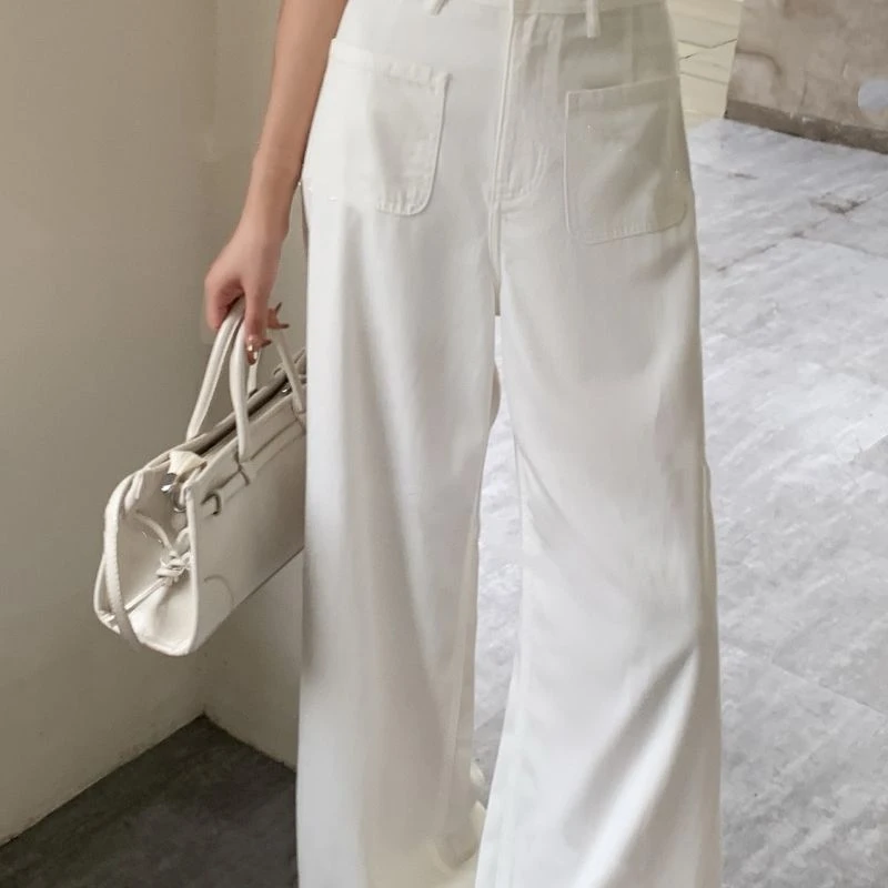 FUJIA STYLE新款气质休闲韩版简约纯色百搭直筒牛仔裤X1360