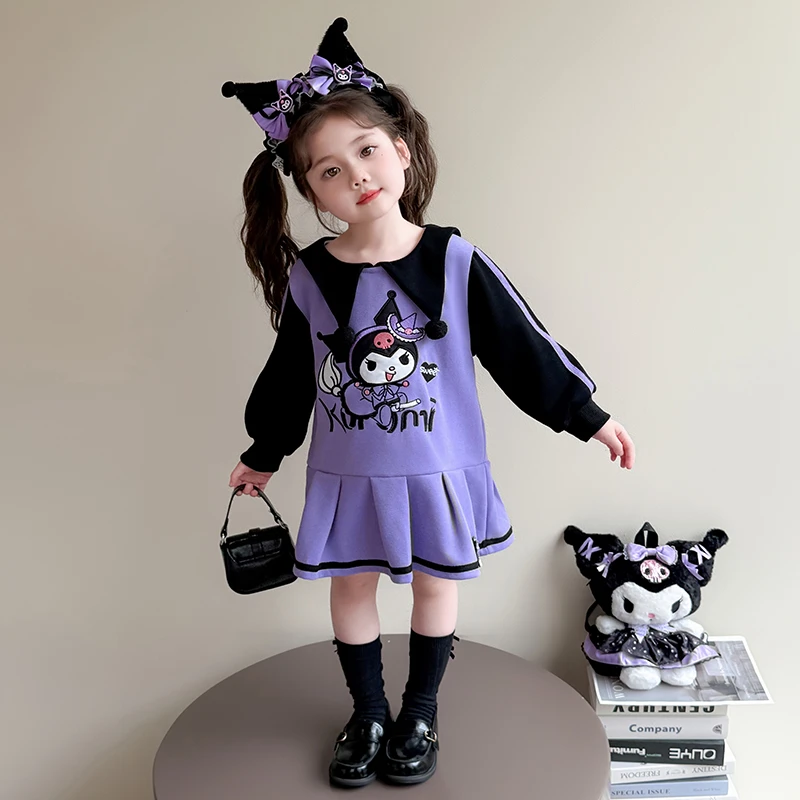 女童库洛米连衣裙春秋款2025新款儿童春季卫衣裙洋气宝宝公主裙子