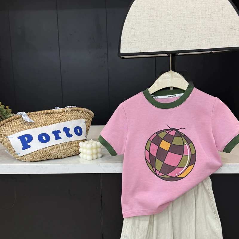 现货leomama【元气一夏】童装女童印花短袖T恤春夏小女孩体恤上衣