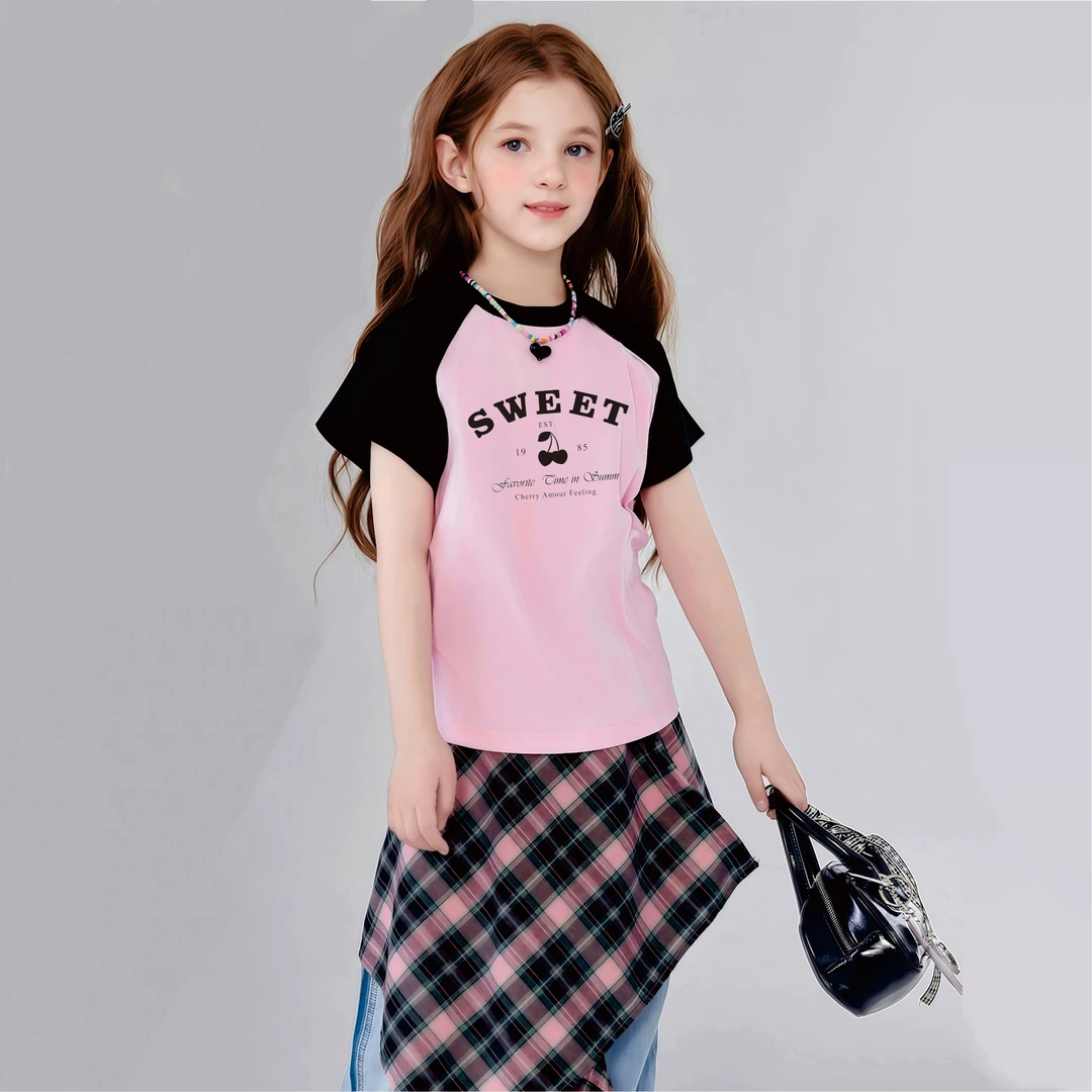 2025夏季儿童短袖纯棉潮牌T恤男童女童中大童青少年短袖POLO衫T恤