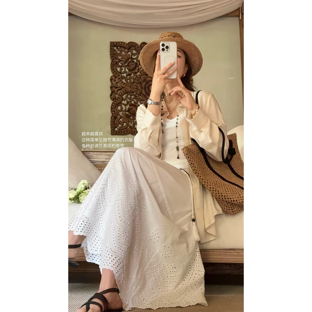 现货大婉酱微胖定制韩系时尚抽绳松紧腰半裙夏季休闲半身裙 9148D