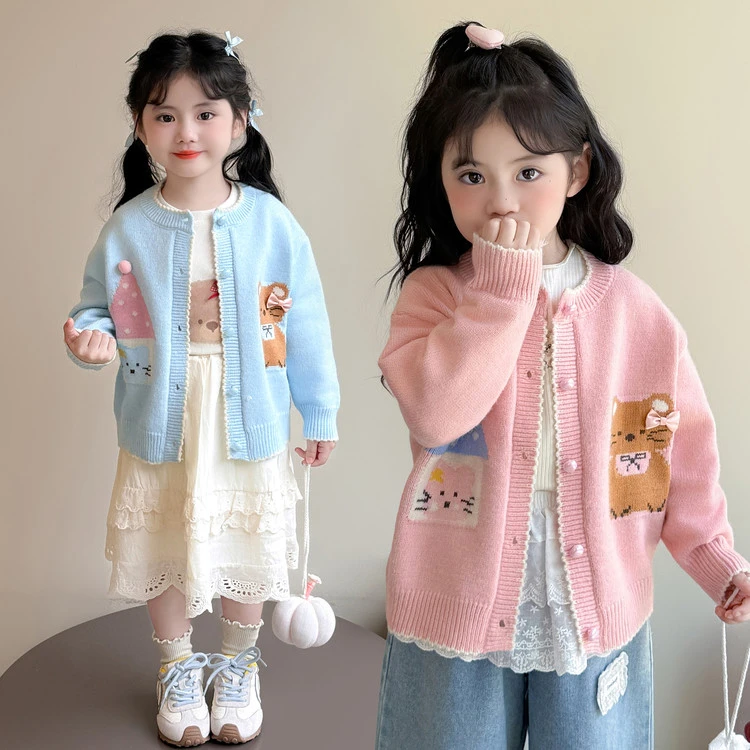 卡通动漫长袖常规薄款毛衣针织衫童装春装小童女孩