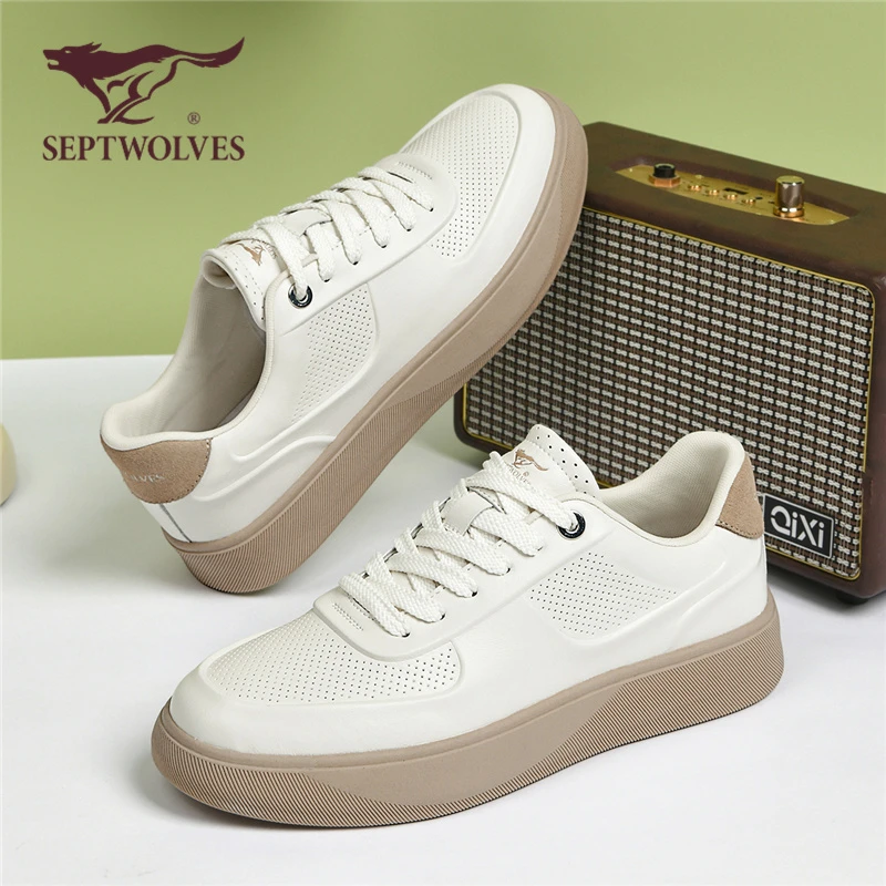 七匹狼男鞋2025新款春季透气板鞋男士夏季时尚休闲高级感小白潮鞋