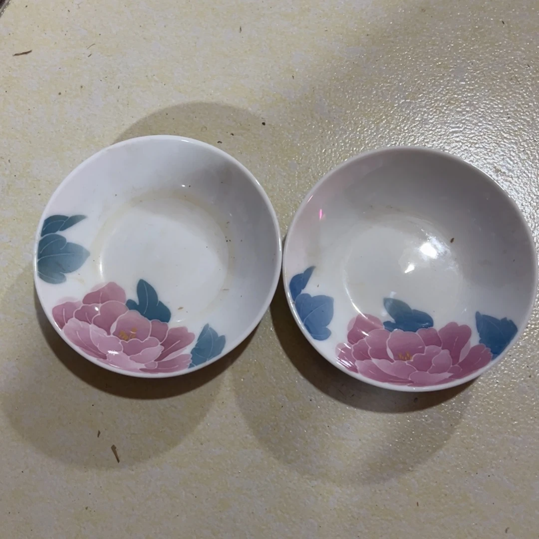 醴陵高温瓷一对味碟