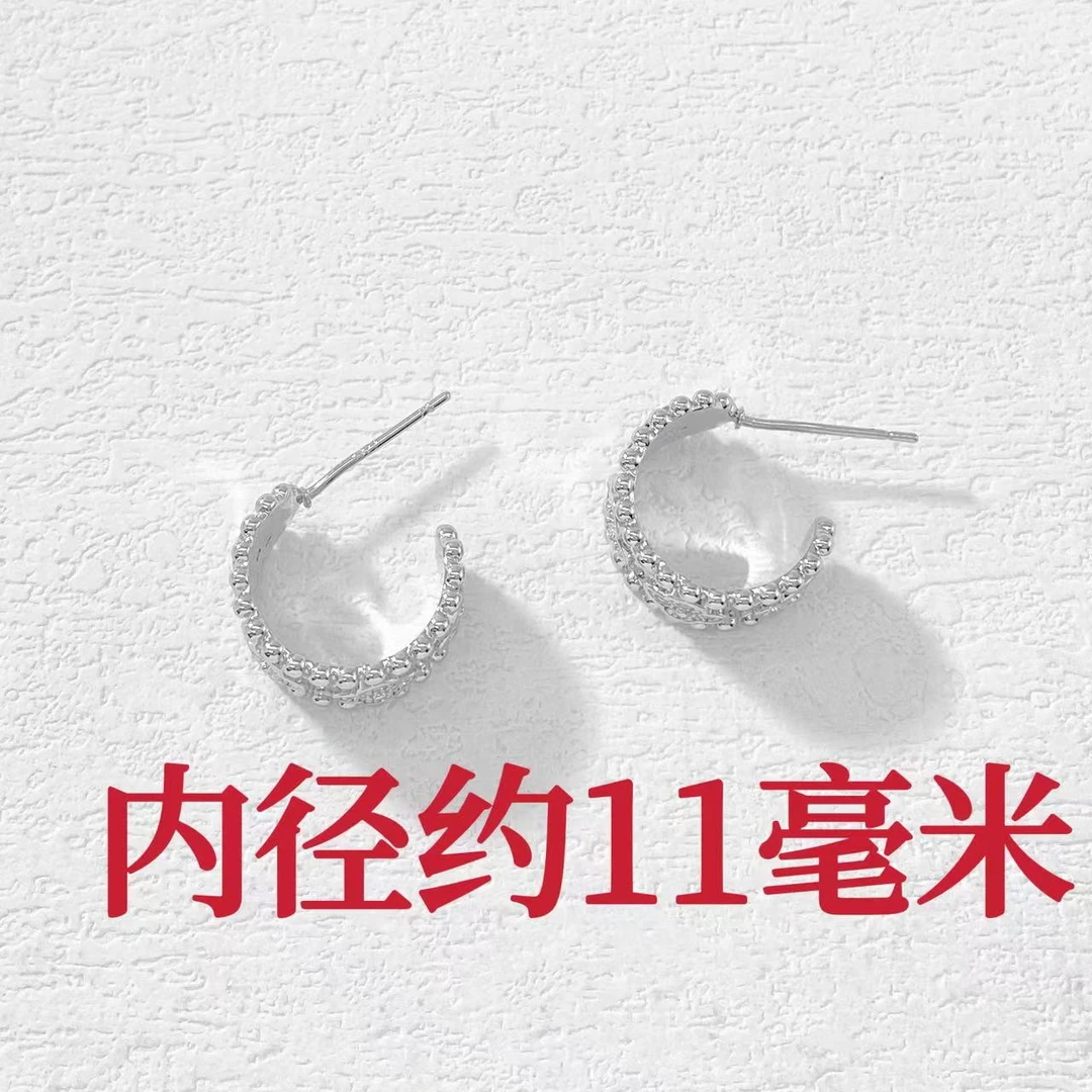 铜合金耳饰 木木（BL32） 内径11毫米 万花筒小耳圈耳环