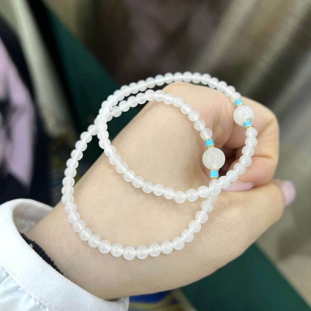 【小宝珠宝】22 T89995-S925银镶和田玉手串-多样性发一件-3.5mm