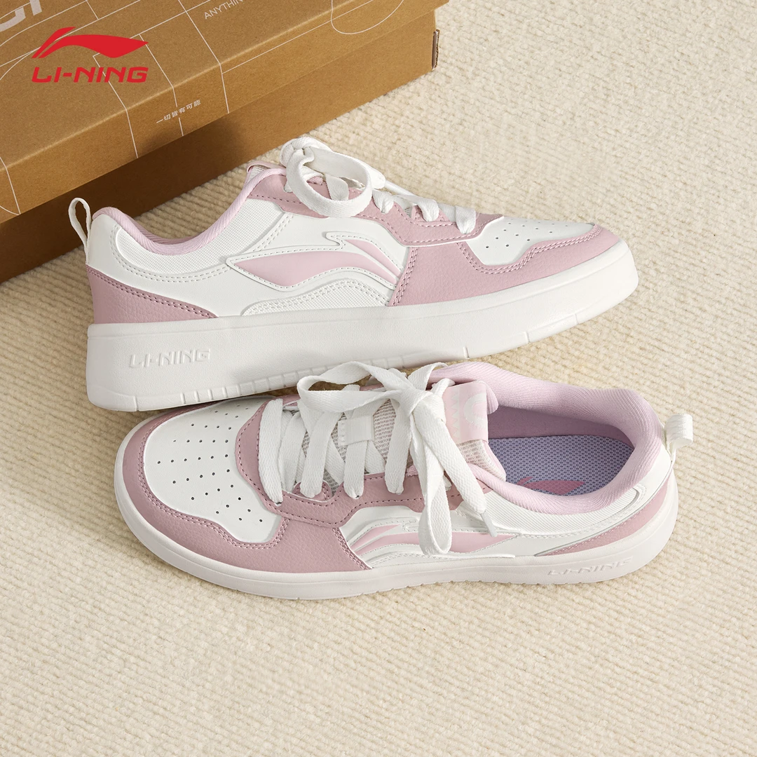 李宁初云女款板鞋2025夏季新款轻便运动鞋百搭简约时尚潮流休闲鞋