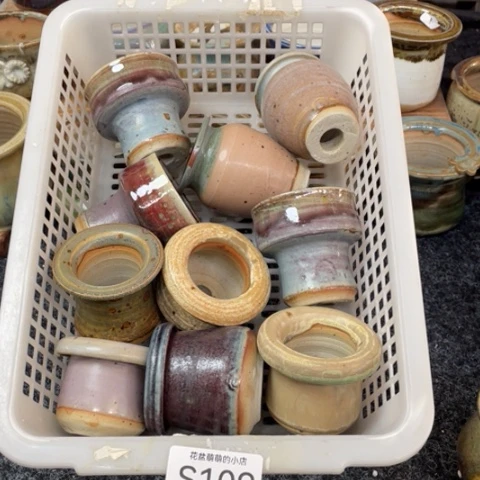 紫砂花盆瑕疵109口径4厘米左右