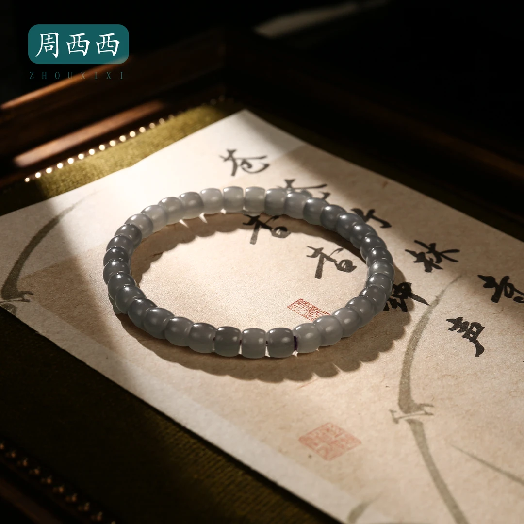 精美珠宝和田玉烟紫直切手串6mm气质百搭款多样性发货18057