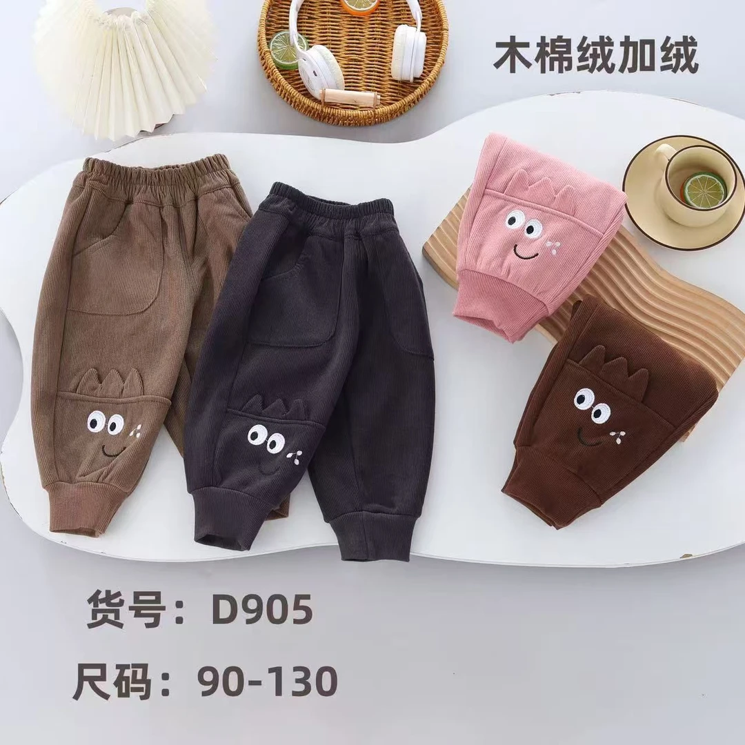 宝宝加绒木棉绒裤子