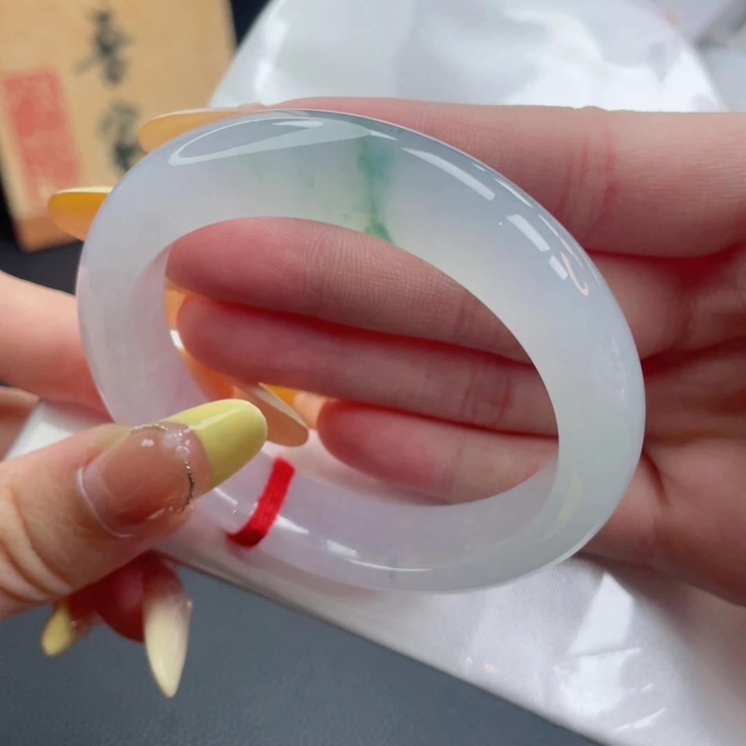 未镶嵌手镯翡翠53.1荔枝冻冰飘花 清纯可爱 高颜值 5号
