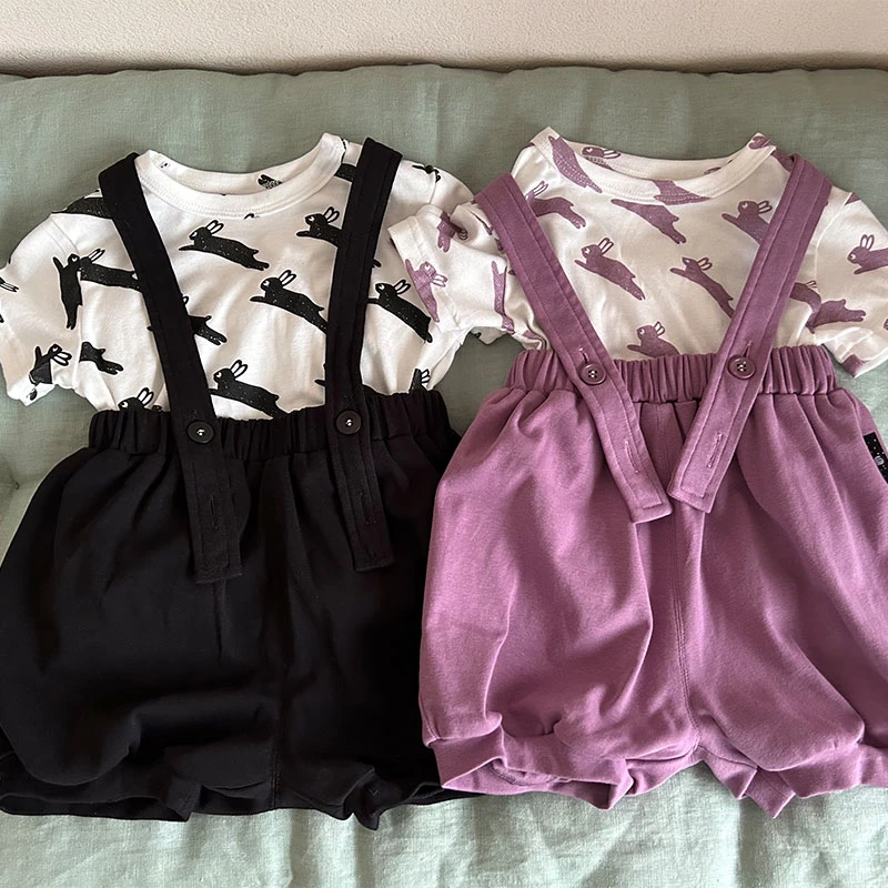 婴幼儿小兔背带两件套装WZ82119