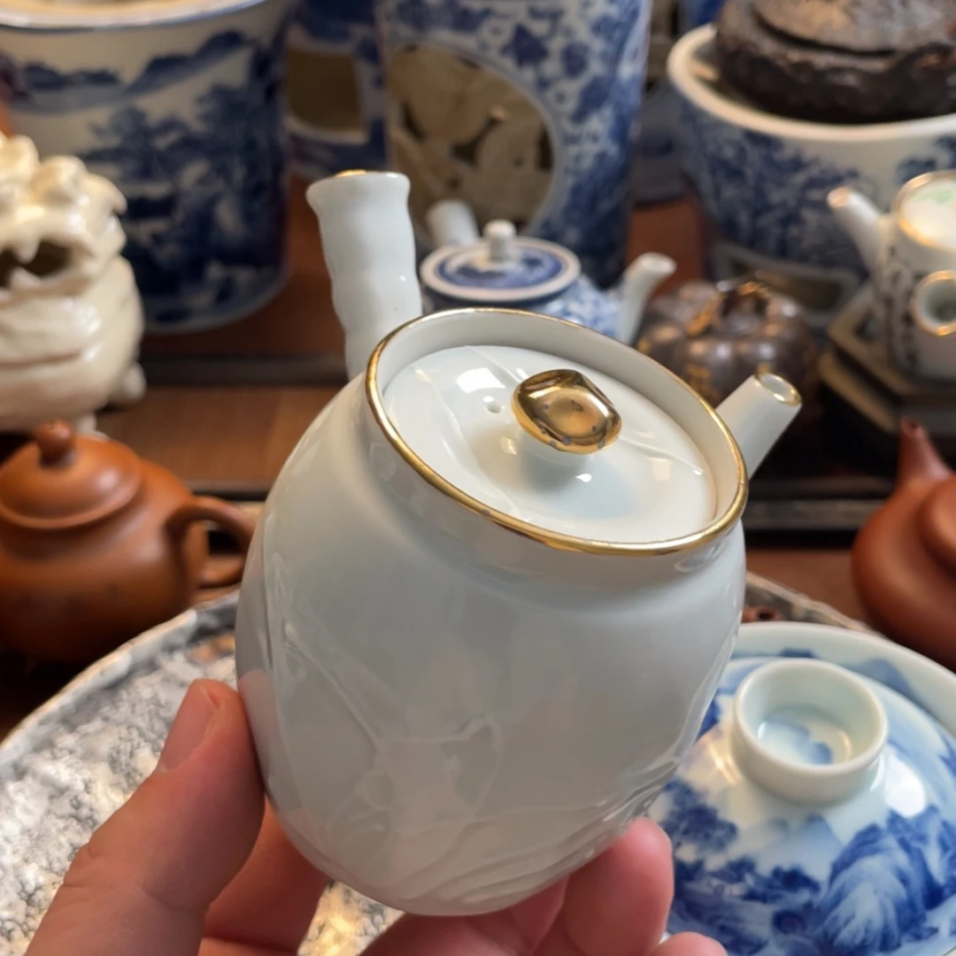 A****瓷片核桃两个球核桃两个球茶壶