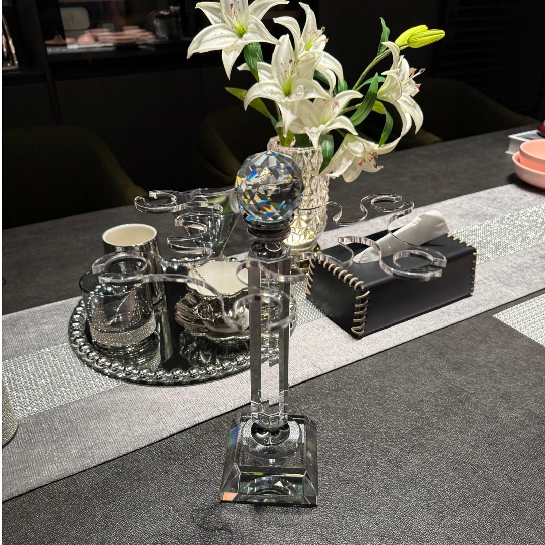 水晶玻璃高脚红酒架家用酒柜