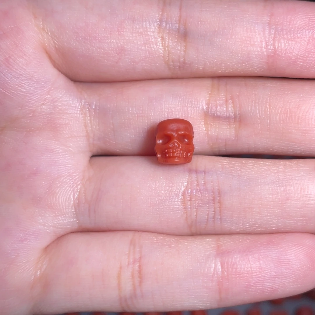 南红玛瑙未镶嵌骷髅头7mm+