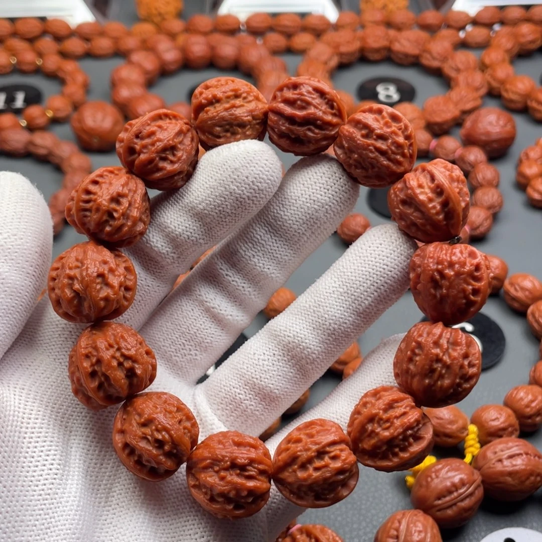 猴头核桃手串野生核桃火焰纹京八棱秋子手串