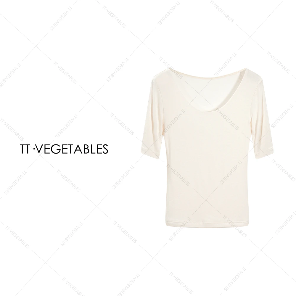 TT・VEGETABLES【序白】孤鸿 夏季新款修身显瘦百搭针织短袖女511823