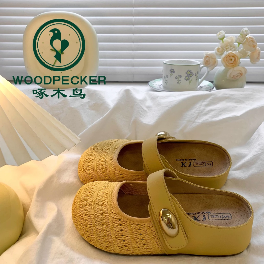 啄木鸟厚底内增高勃肯包头半拖鞋女夏外穿2025新款镂空一脚蹬凉拖