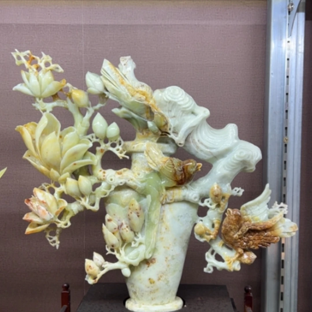 【闪购商品】未镶嵌蛇纹石玉珠宝奇石玉兰花