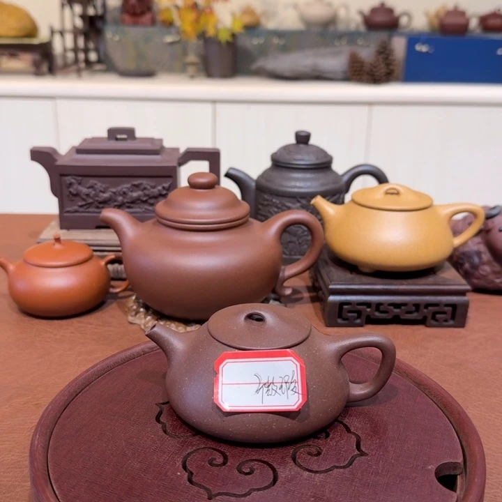 紫砂茶壶石瓢微微暇老紫泥