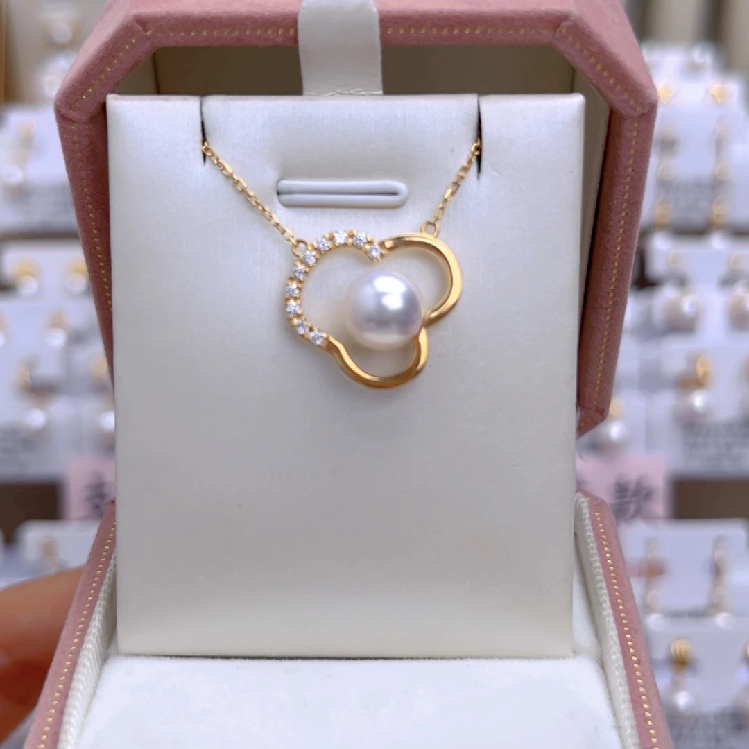 海水珍珠18K金镶嵌套链