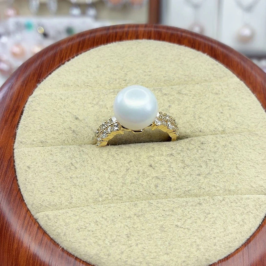 合金淡水珍珠戒指