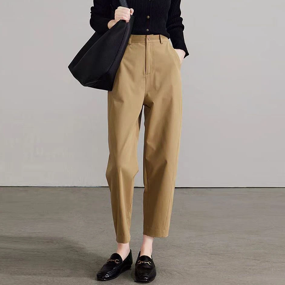 2025秋季新款九分直筒裤女高腰宽松显瘦休闲裤垂感气质百搭九分裤