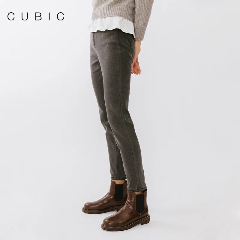 CUBIC 经典简约修身高弹紧身小脚牛仔裤
