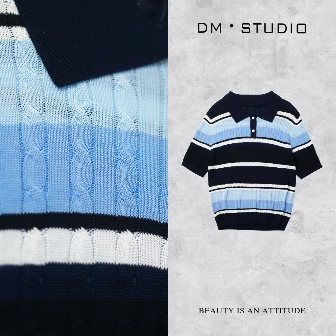 DEDM•STUDIO/减龄百搭气质撞色polo领针织衫上衣2504ZZS/50156