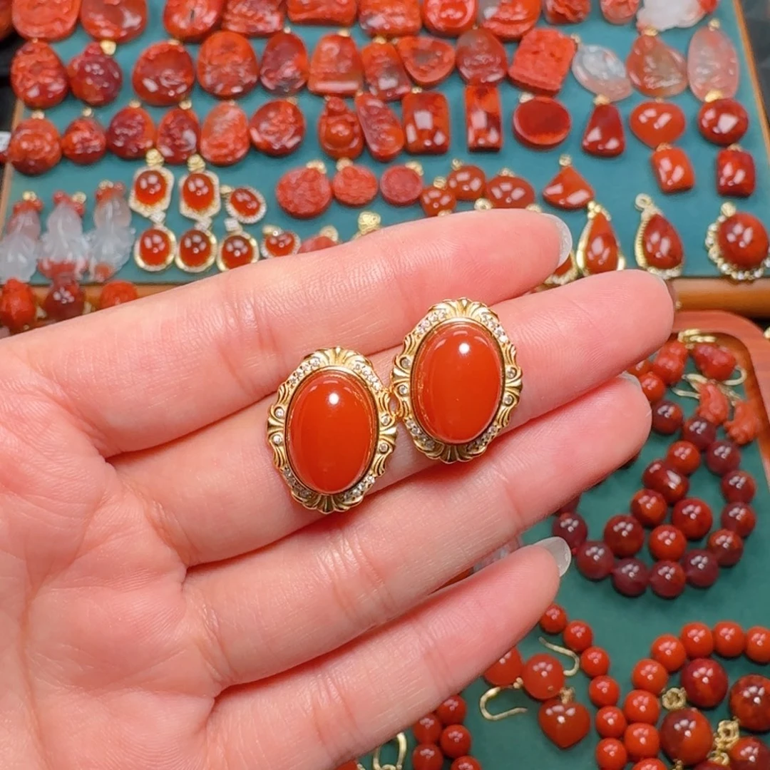 南红玛瑙南红银S925镶嵌