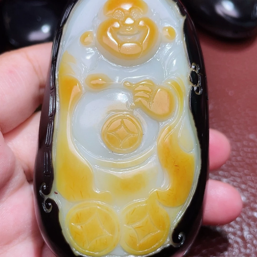 和田玉未镶嵌颈饰心**和