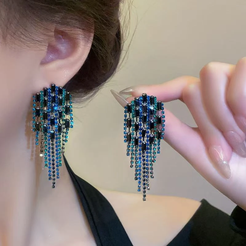 铜合金耳饰 【流年】气质百搭时尚个性夸张轻奢大气流苏-884