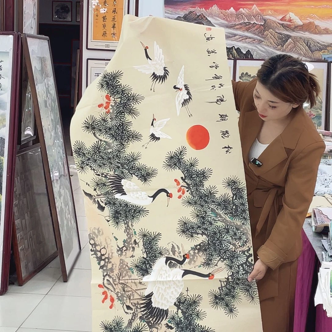 国画纯手绘山水花鸟