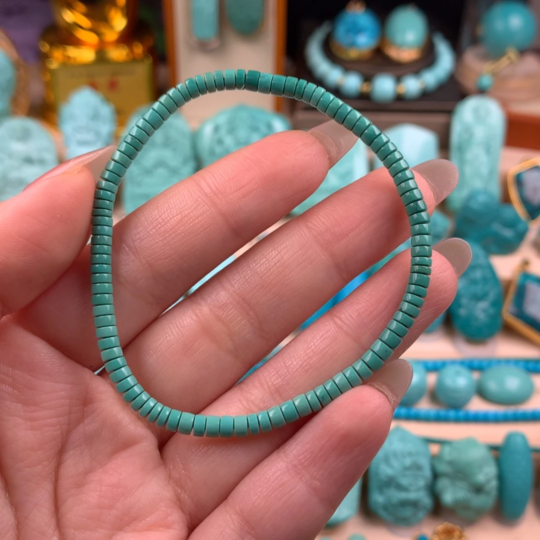 绿松石未镶嵌直射手串