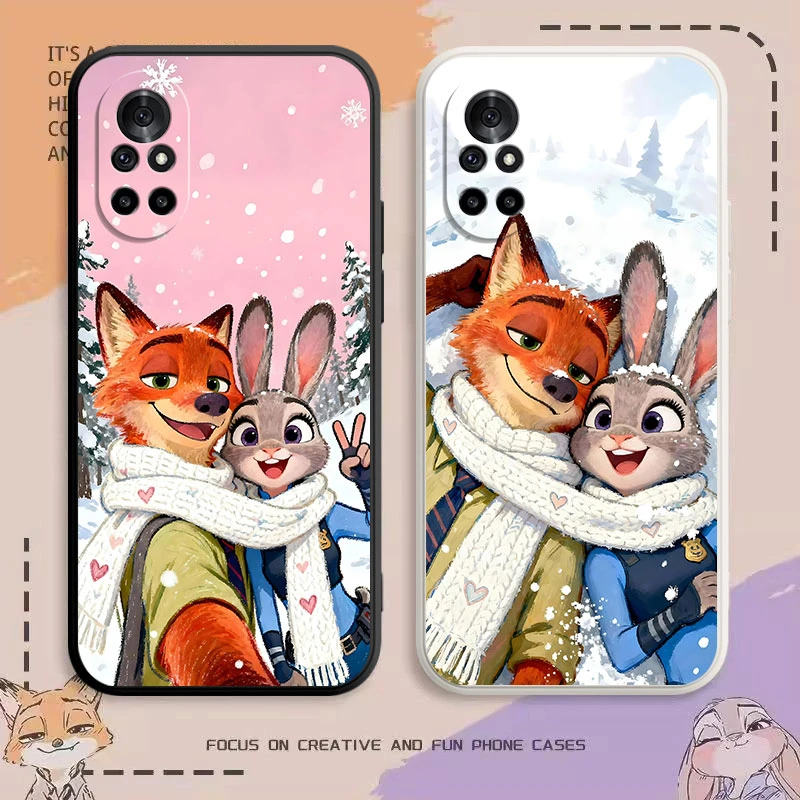 华为Nova8手机壳疯狂动物城2朱迪尼克可爱Q版情侣简约礼物防摔全