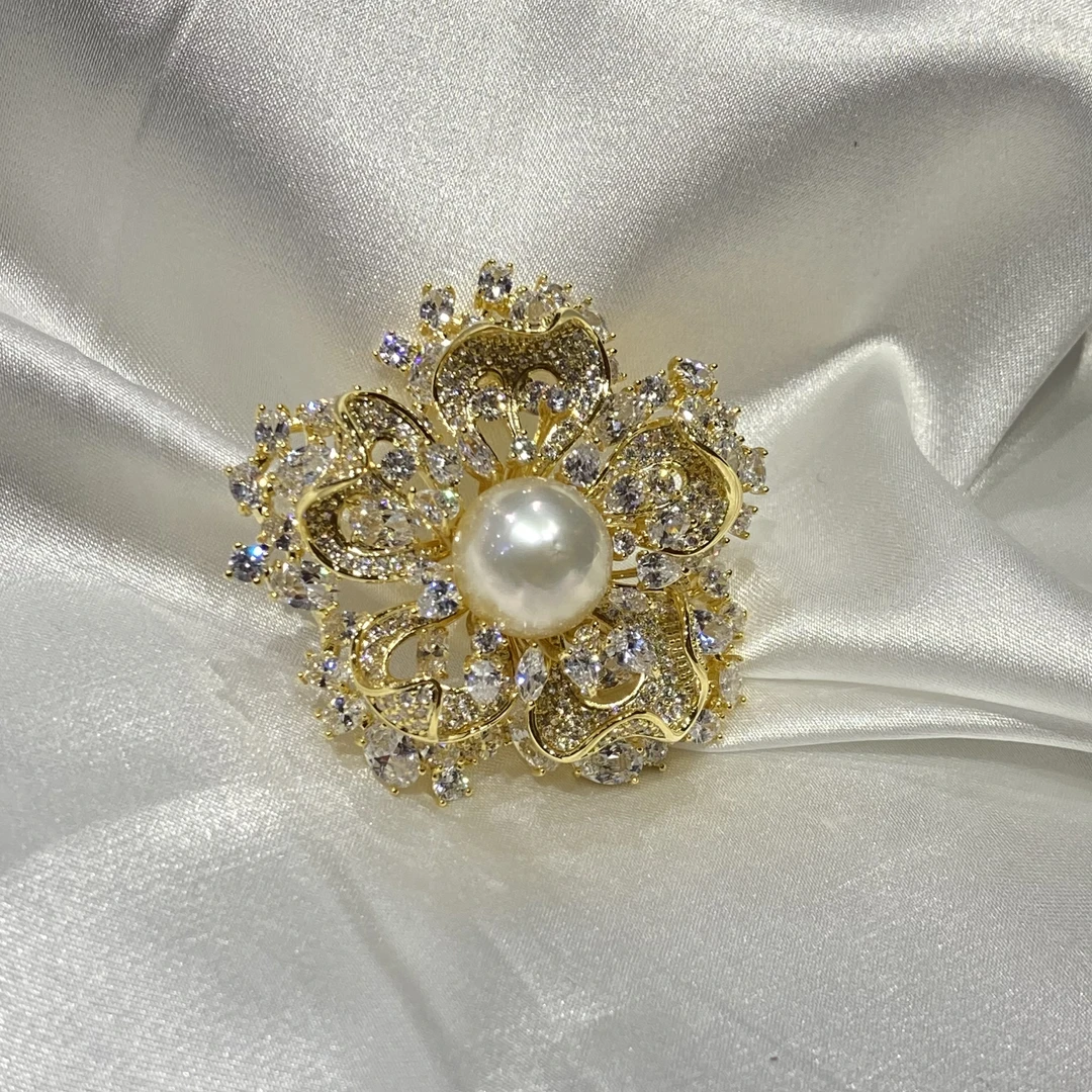 海水澳白稀缺大点位极光炫彩满钻时尚百搭气质必入款胸针12-13mmm