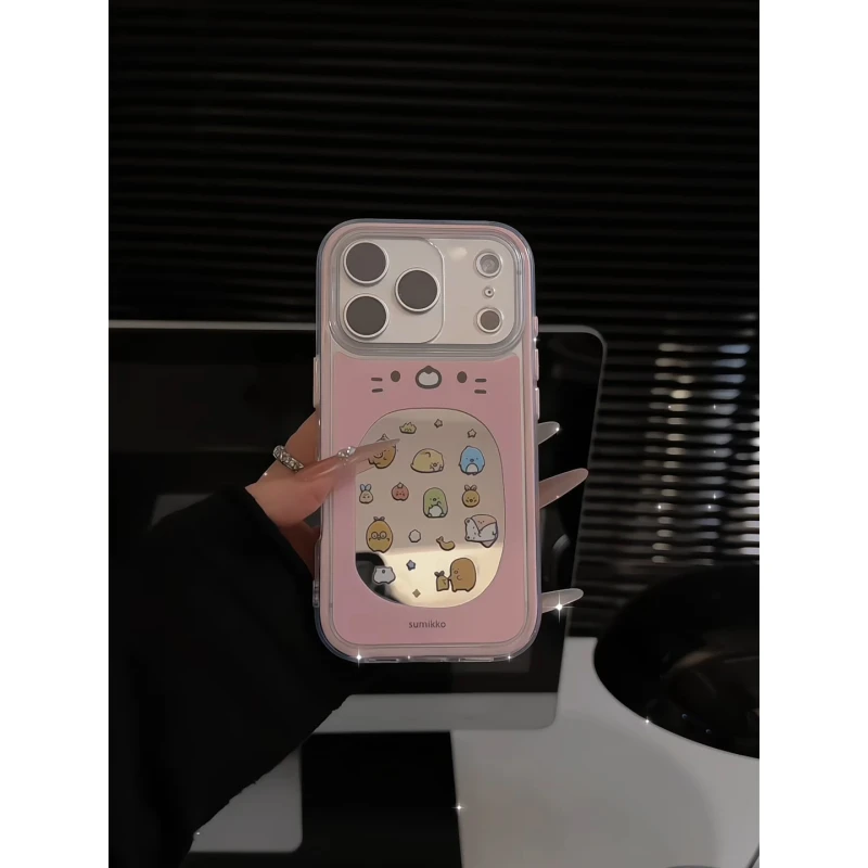 角落生物口袋适用苹果17pro手机壳iPhone16炫彩镜面华为p可爱小米