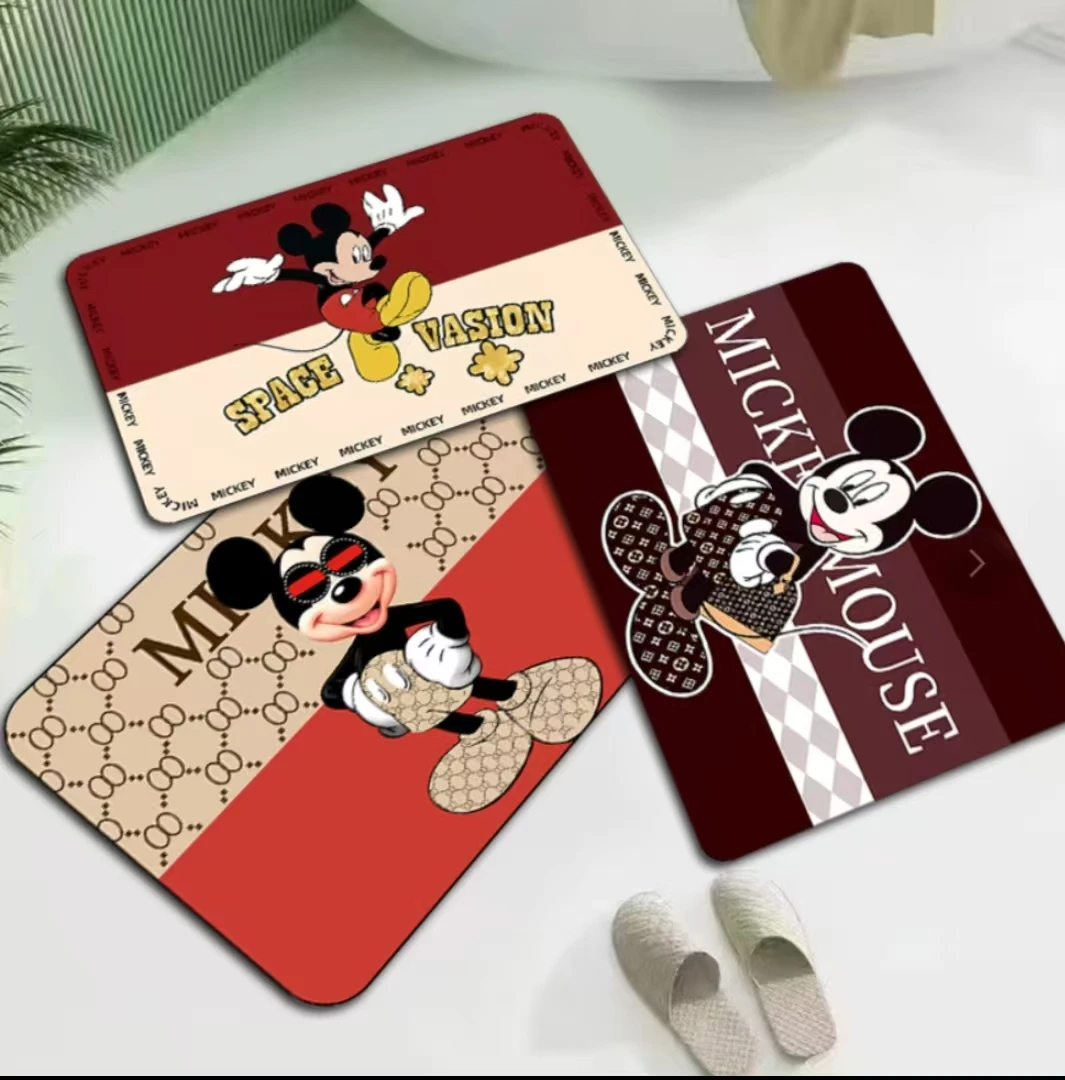 墨镜米奇40*60CM三件装实发尺寸 防滑橡胶底门口家用垫子