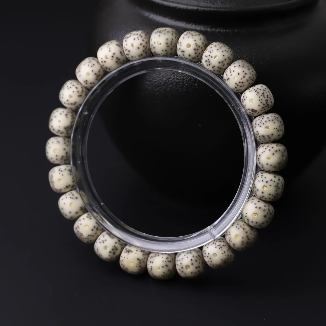 S8404-4骨瓷糯冰细星老型星月菩提文玩单圈手串手盘