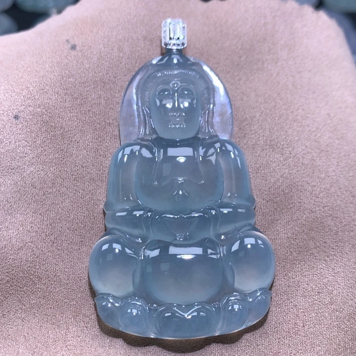 翡翠18K金镶嵌颈饰缅甸翡翠