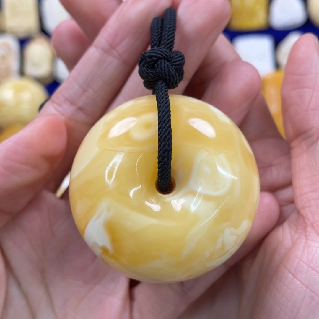 蜜蜡裸石未镶嵌琥珀蜜蜡平安扣吊坠