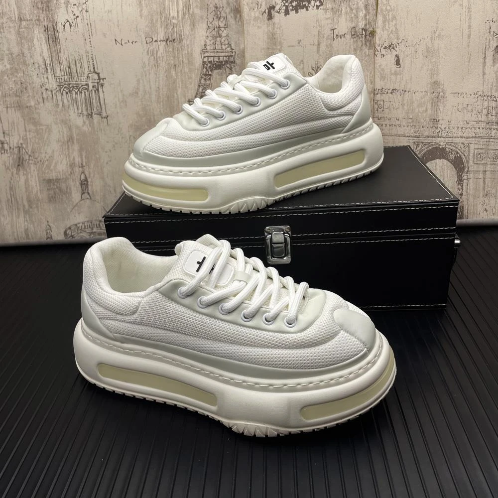 复古潮流舒适网面休闲运动彩色厚底软底老爹鞋男2025秋季新款增高