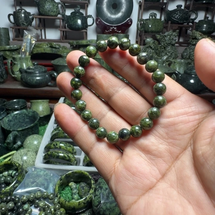 蛇纹石玉未镶嵌手串0.8cm