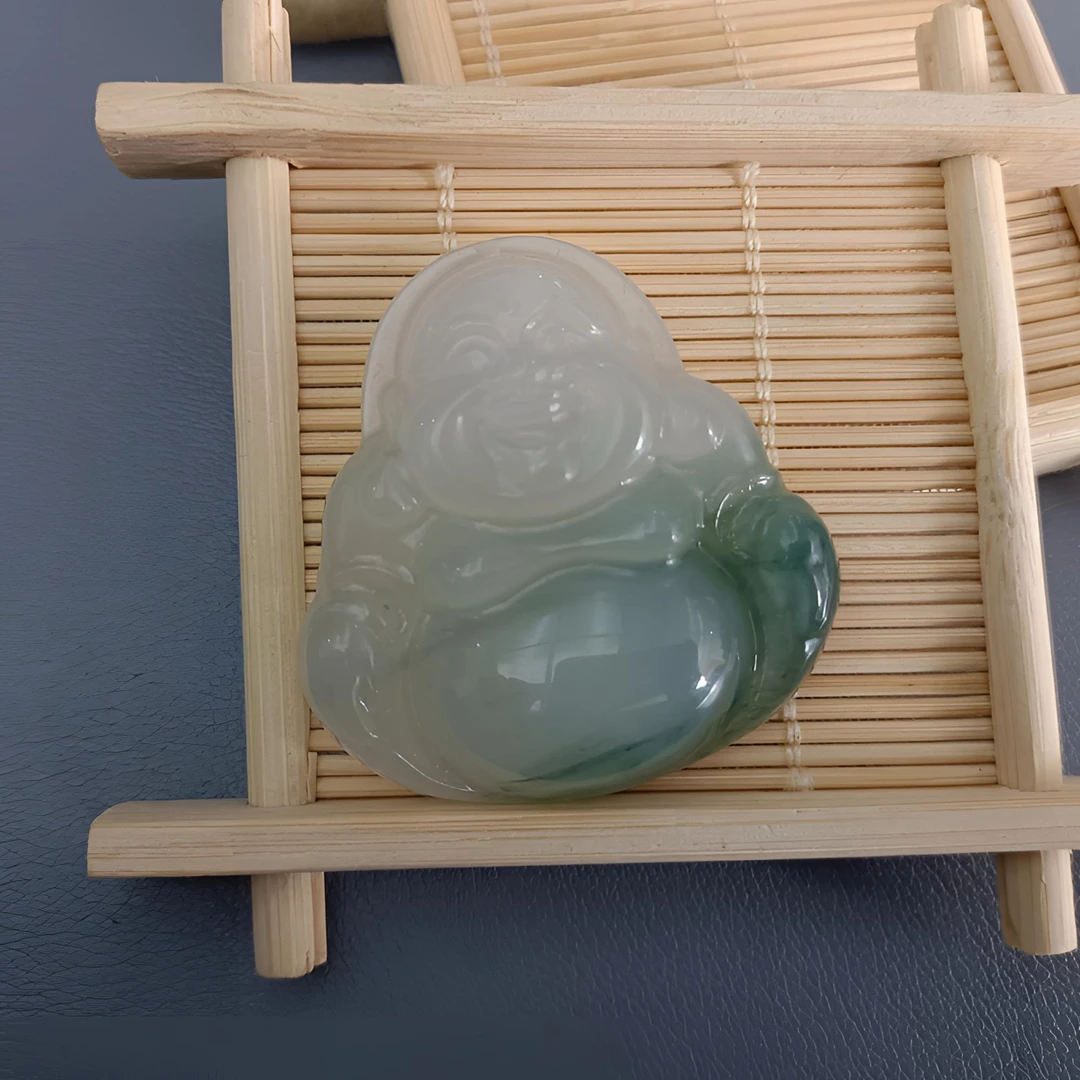 弥勒佛——天然玉石大肚弥勒佛吊坠饱满圆润笑佛高冰透玉石吊坠