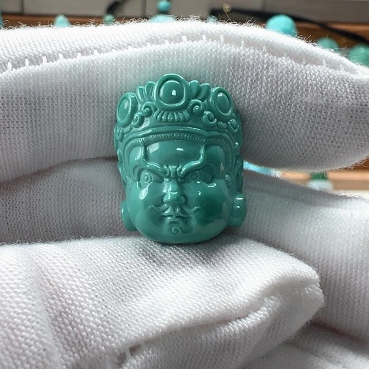 绿松石未镶嵌黄财神15.2mm